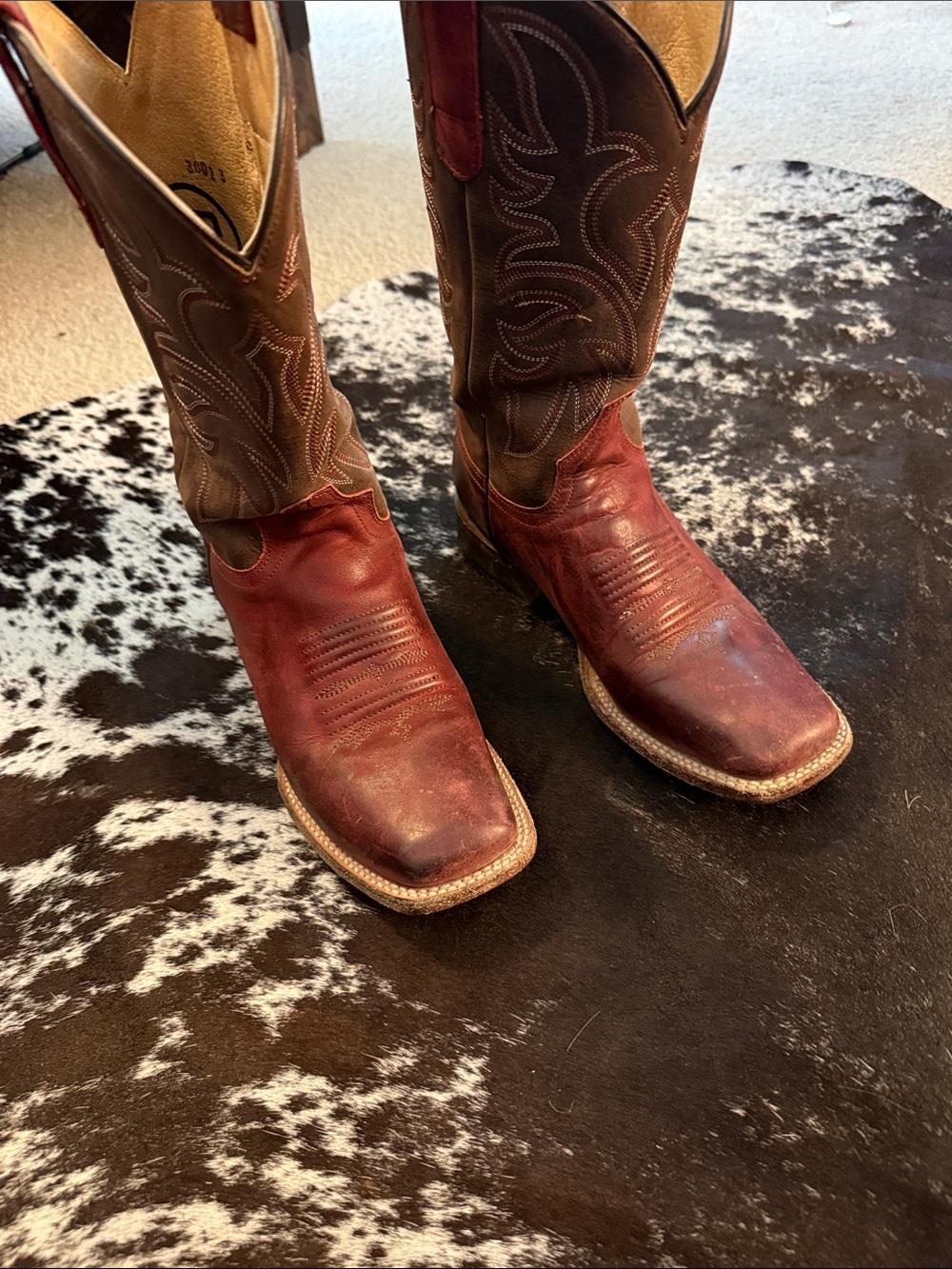 Roper womens Western Leather Cowboy Boots - red